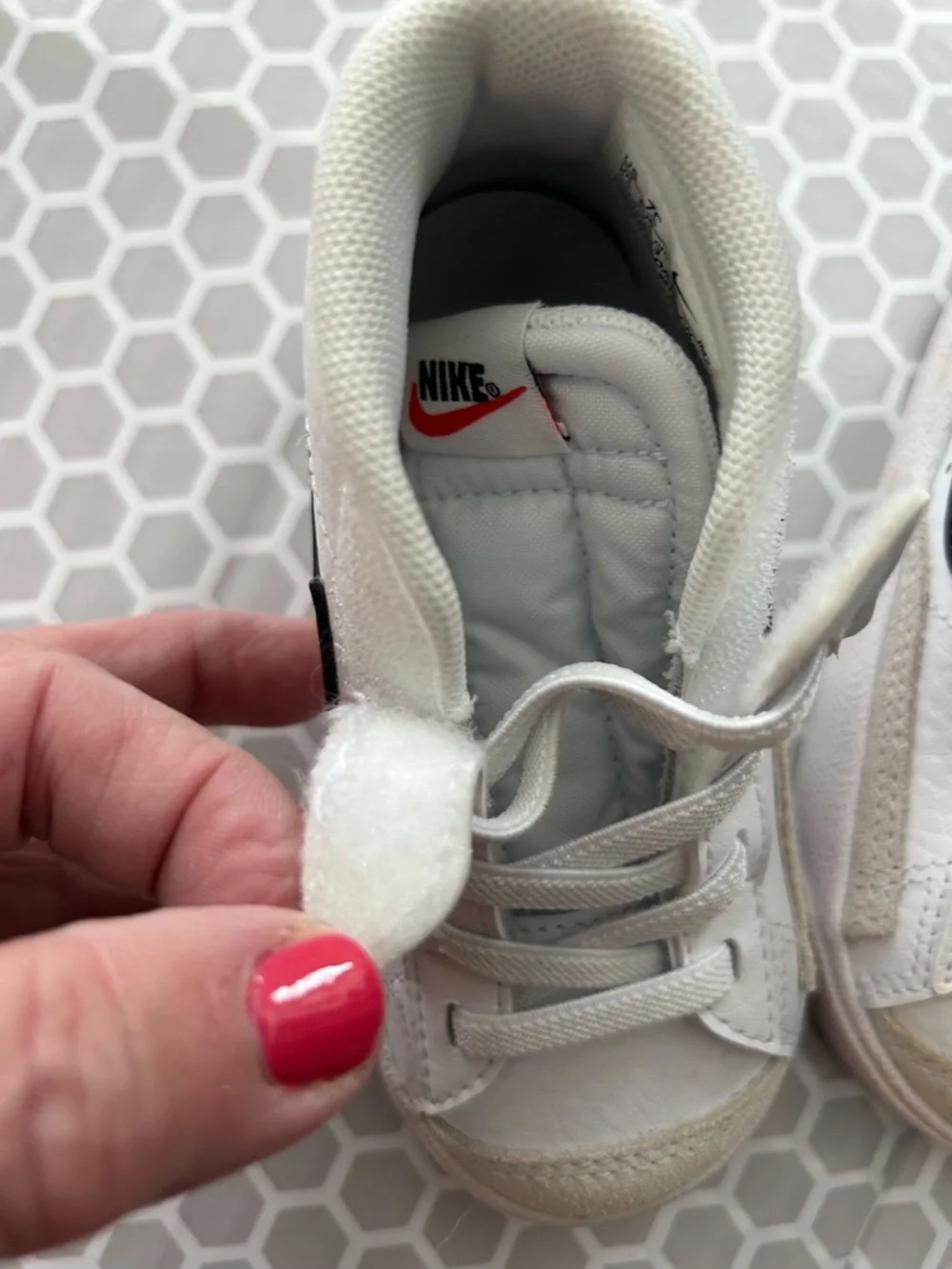 Nike Kids White and Black High-Top Sneakers. Size 7C
